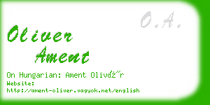 oliver ament business card